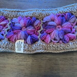 Crocheted Flower Headband, Handmade, Shades of Purple; New w/ tags